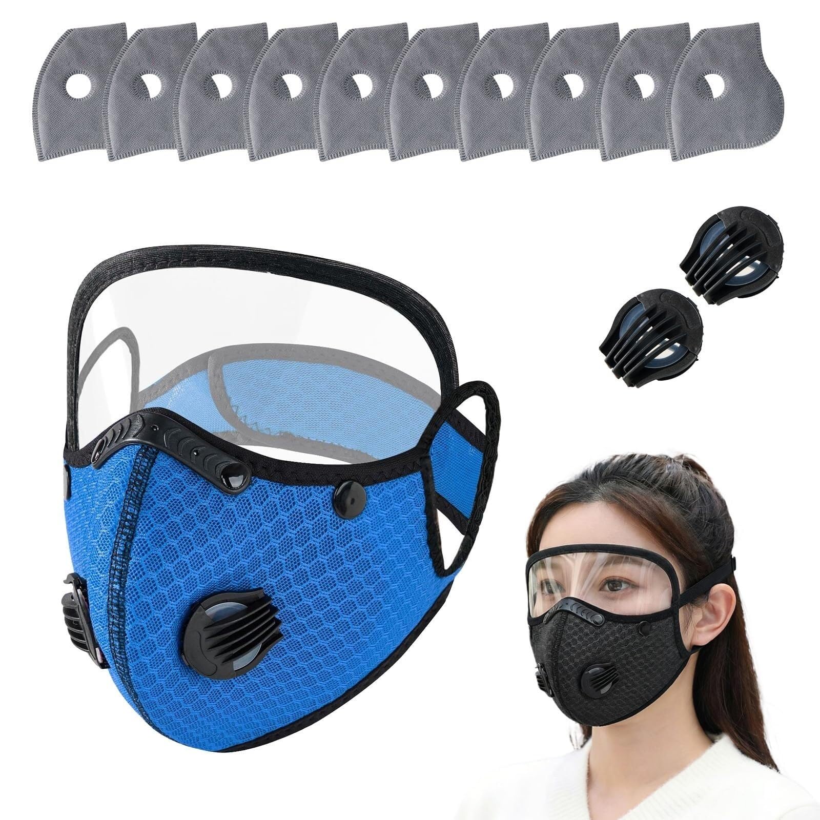 Reusable Carbon Filter Dust Mask with Eye Protection