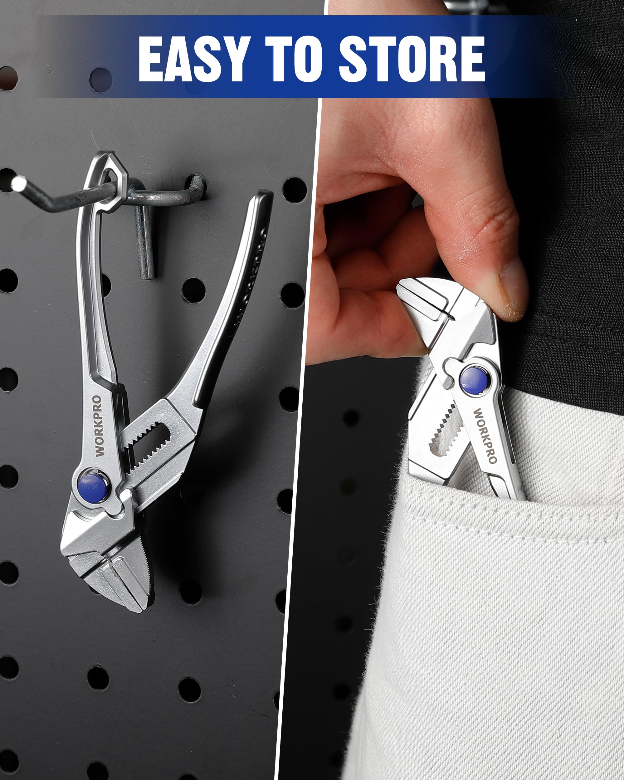 WORKPRO Mini Pliers Wrench for Adjustable Grip Tools