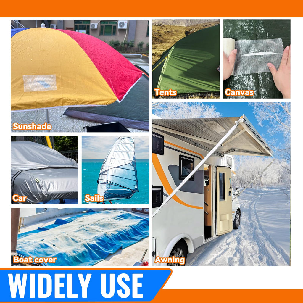 RV Awning Repair Tape for Tarp, Boat Covers,Tent, Sail Patch Kit, Waterproof, Reinforced Repair Tape
