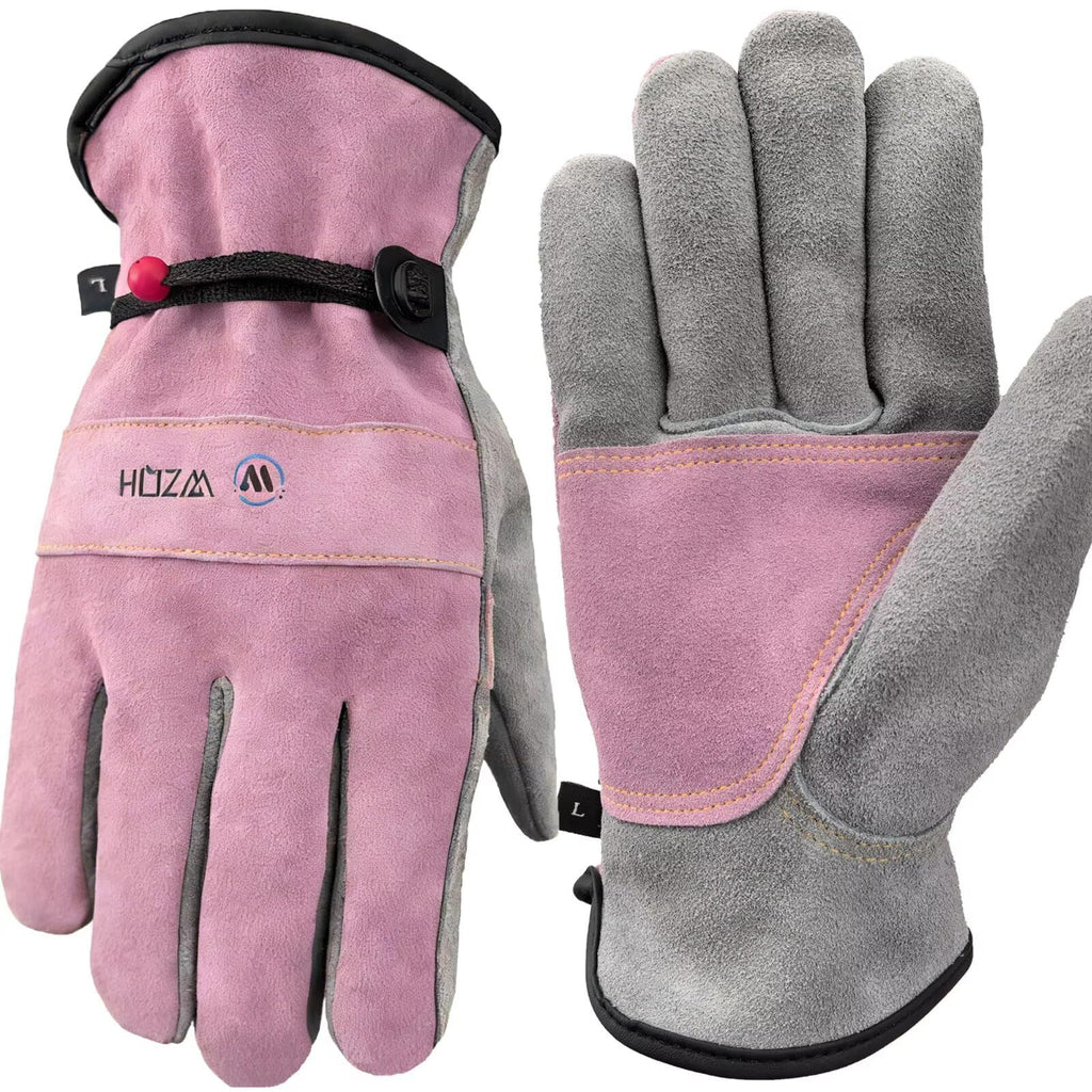 WZQH Leather Work Gloves for Men or Women.Glove for Gardening,Tig/Mig Welding,Construction,Chainsaw,Farm,Ranch,BBQ