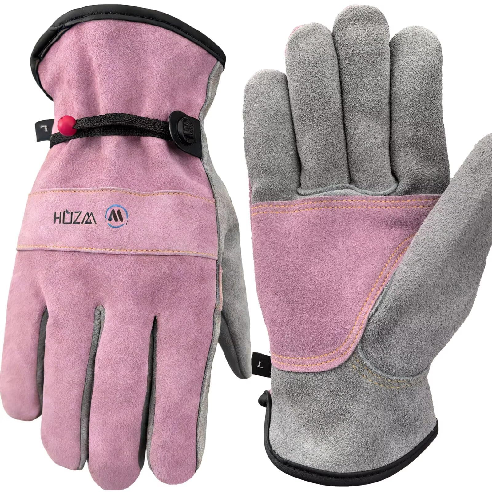 WZQH Leather Work Gloves for Men or Women.Glove for Gardening,Tig/Mig Welding,Construction,Chainsaw,Farm,Ranch,BBQ