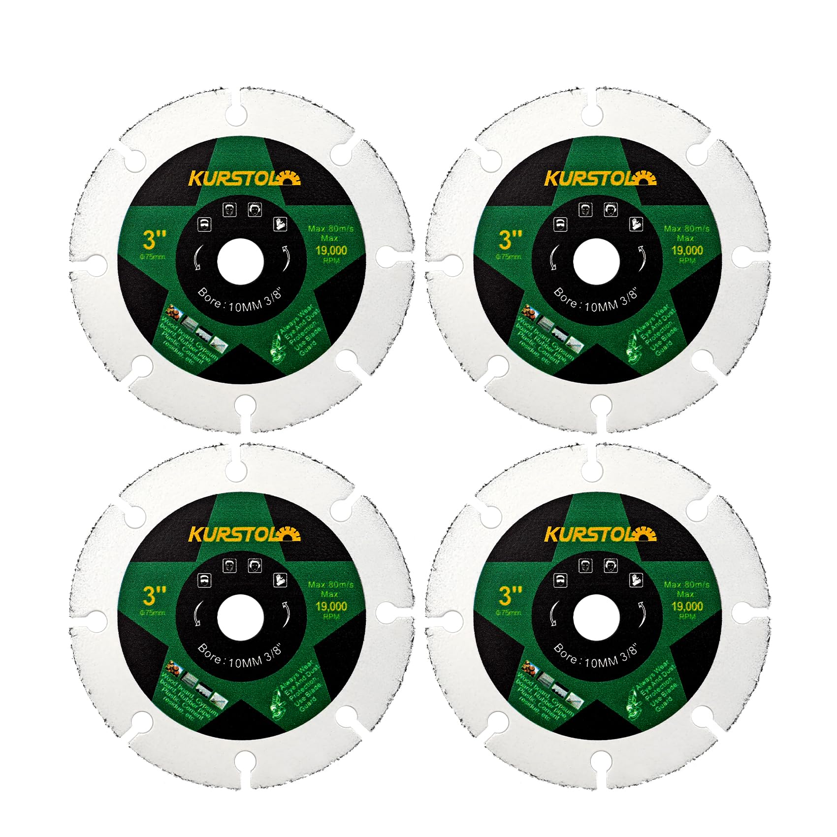 KURSTOL 3-Inch Saw Blade Set 4-Piece for Cutting