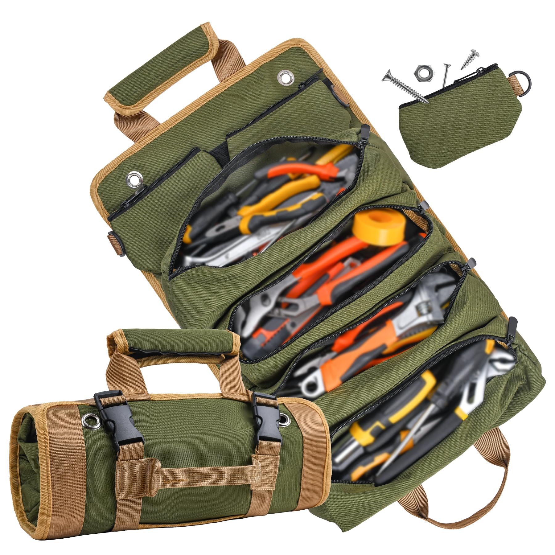 Heavy Duty Roll Up Tool Bag Organizer for Mechanics