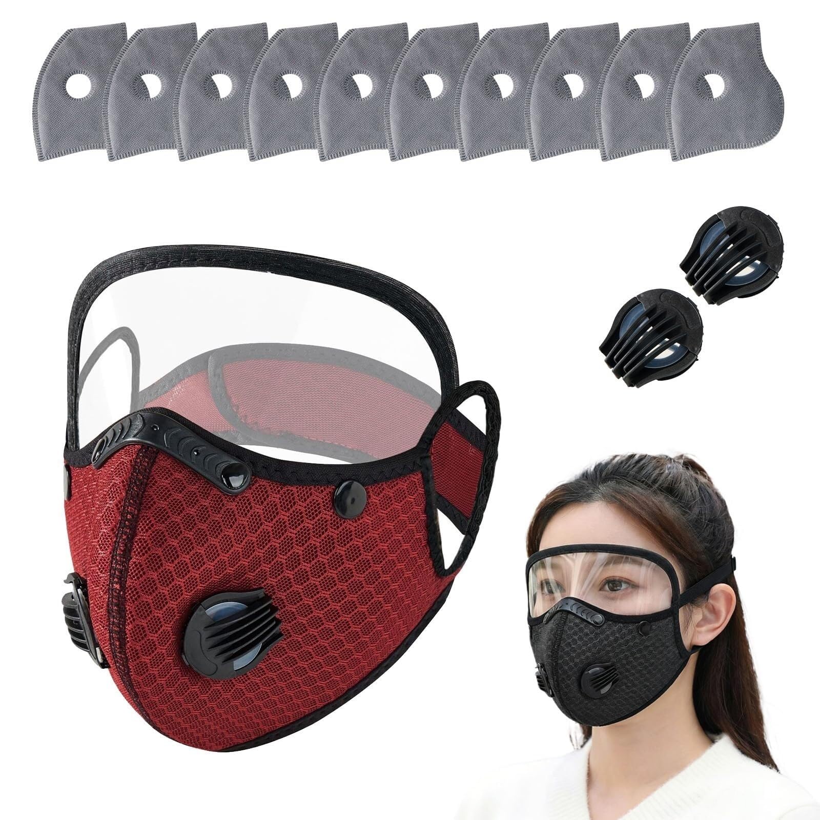 Reusable Carbon Filter Dust Mask with Eye Protection