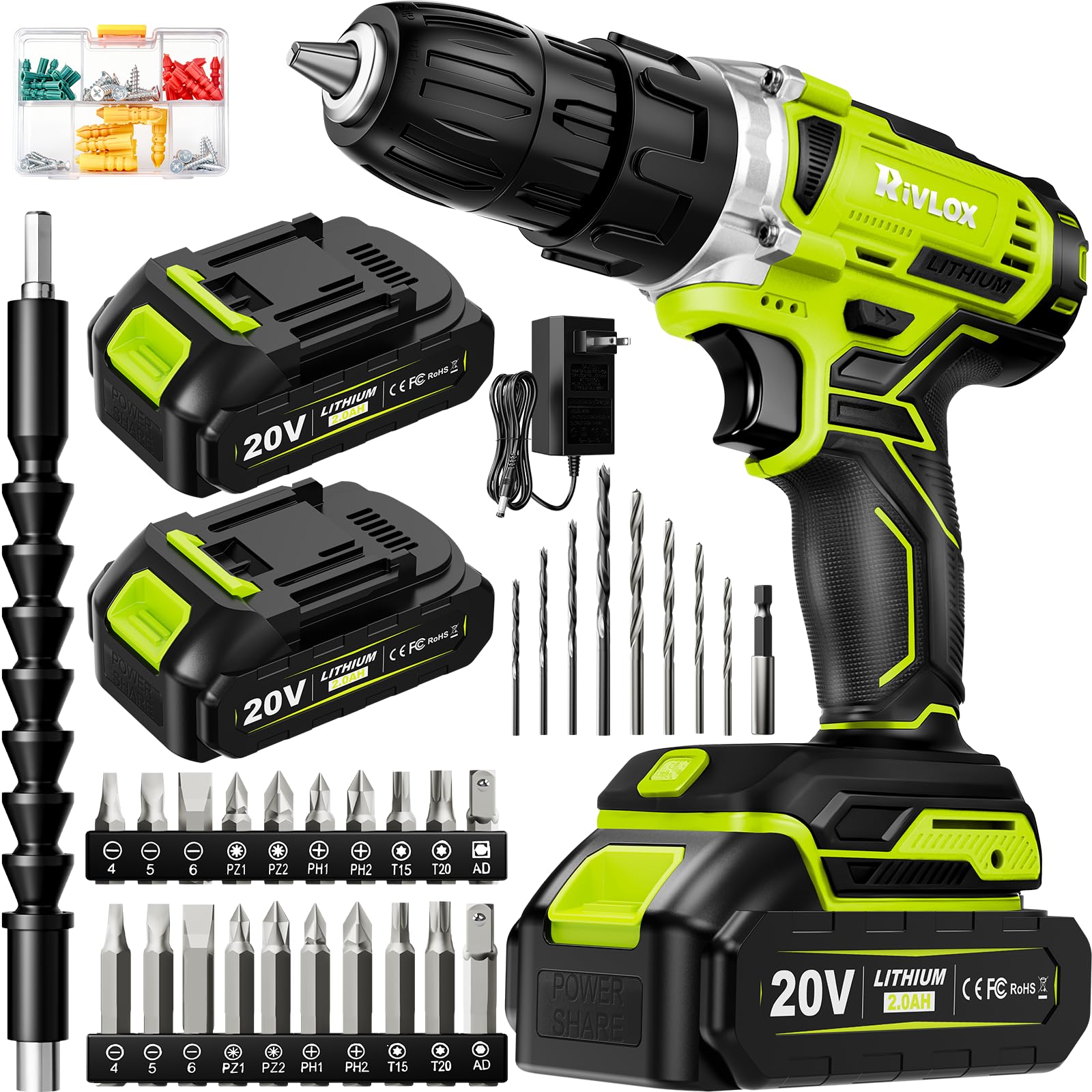 Cordless Electric Power Drill Driver Set for Home DIY