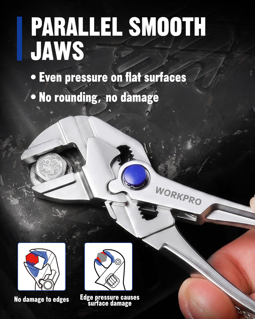 WORKPRO Mini Pliers Wrench for Adjustable Grip Tools