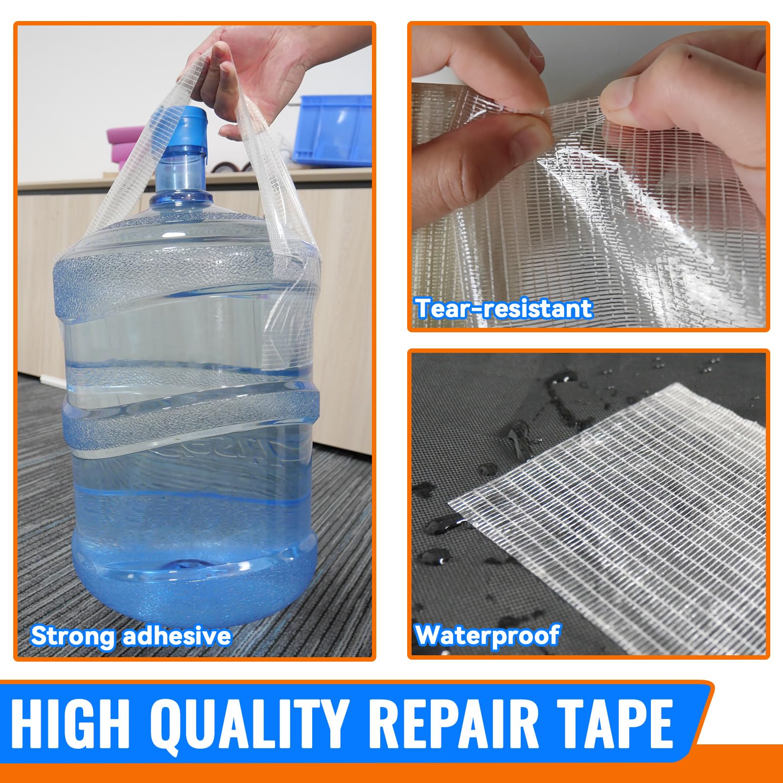 RV Awning Repair Tape for Tarp, Boat Covers,Tent, Sail Patch Kit, Waterproof, Reinforced Repair Tape