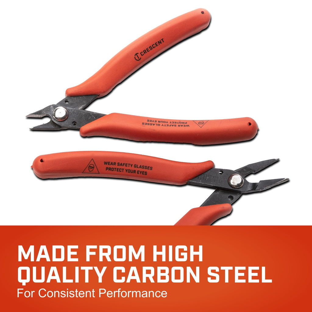 Crescent Shear Cutter Mini Pliers Set - Electrician Tool for up to 20-Gauge AWG Soft Wires (0.8 mm) - Premium Hand Tool - 2-Piece Set - S2KS5NN
