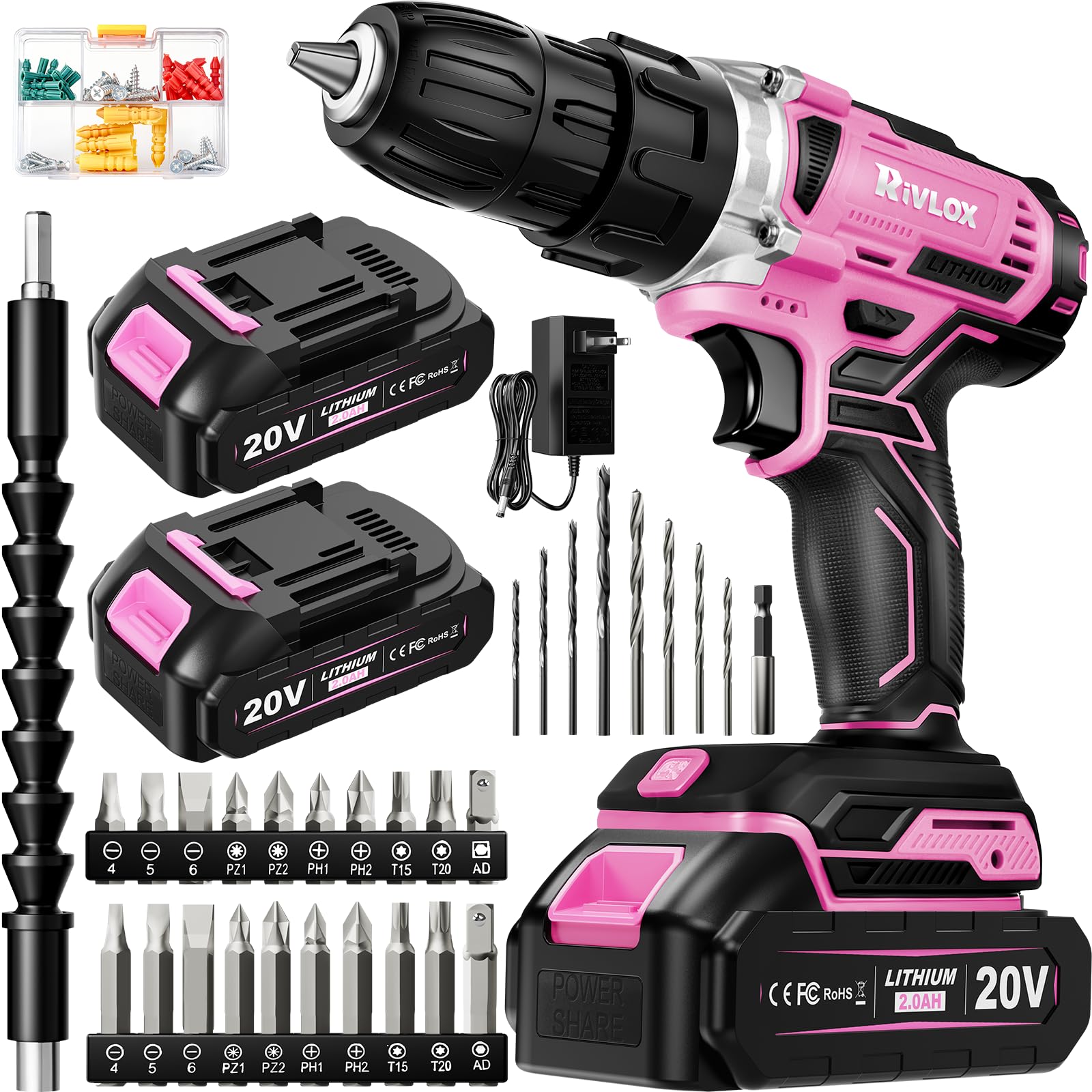 Cordless Electric Power Drill Driver Set for Home DIY