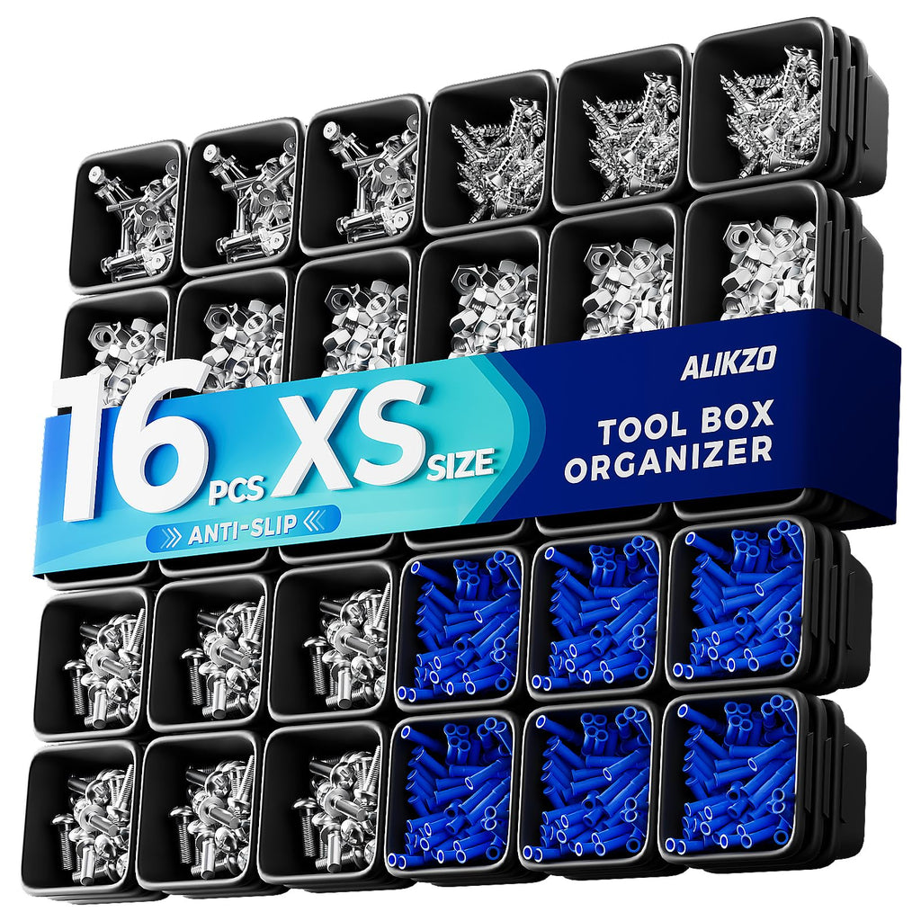 70 PCS Tool Box Organizer Tray & Drawer Organizer Set, 5 Size Interlocking Bins for Garage Tool Storage, Mechanic Tool Chest, Rolling Cart, Workbench Drawers with EVA Non Slip Pads