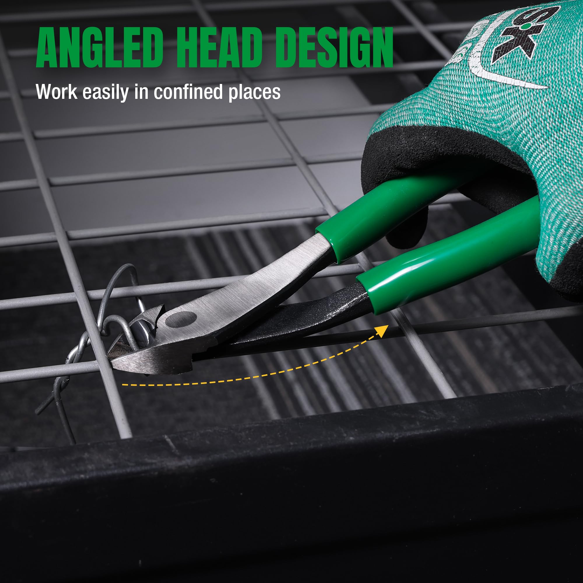 SK 9-Inch Ironworker's Pliers & Angled Diagonal Plier, Premium CR-V Construction, Side Cutters with Hook Bend Handle