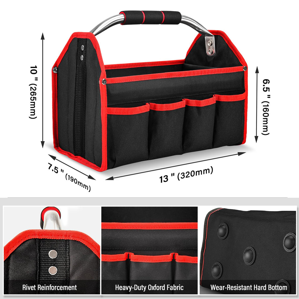 HAUTMEC Tool Bag, Open Top Tool Tote Bag