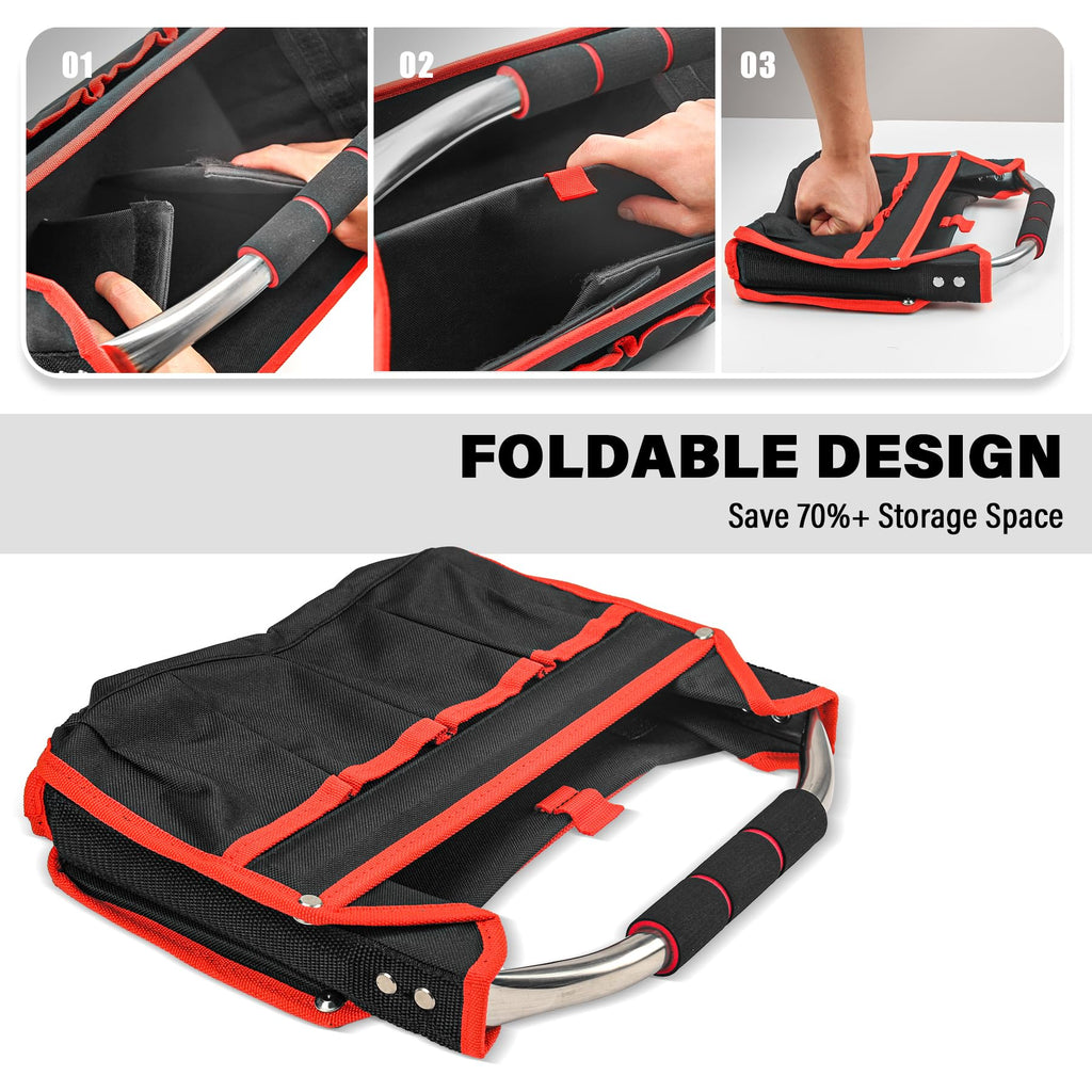 HAUTMEC Tool Bag, Open Top Tool Tote Bag
