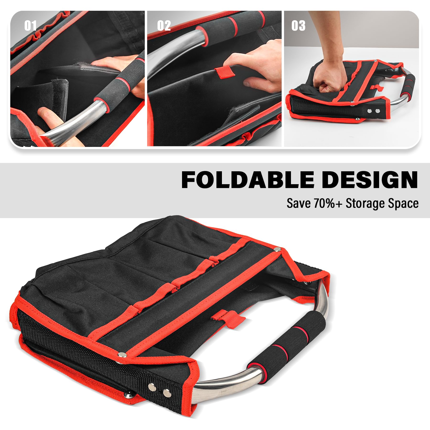 HAUTMEC Tool Bag, Open Top Tool Tote Bag
