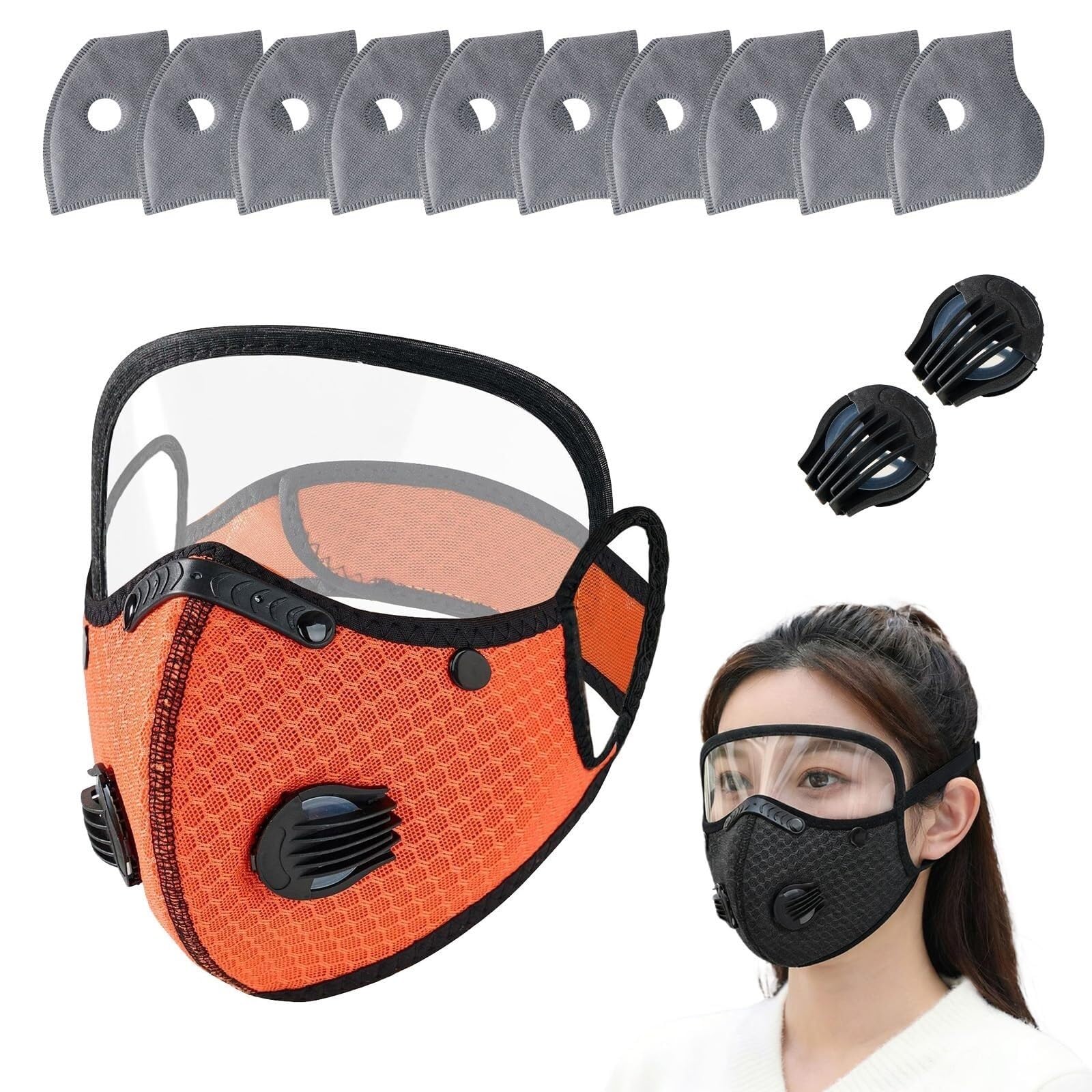 Reusable Carbon Filter Dust Mask with Eye Protection