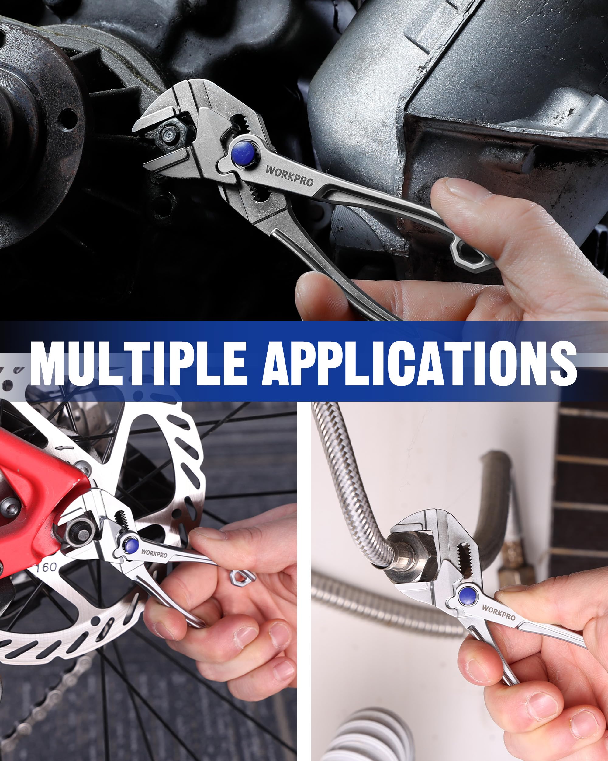 WORKPRO Mini Pliers Wrench for Adjustable Grip Tools