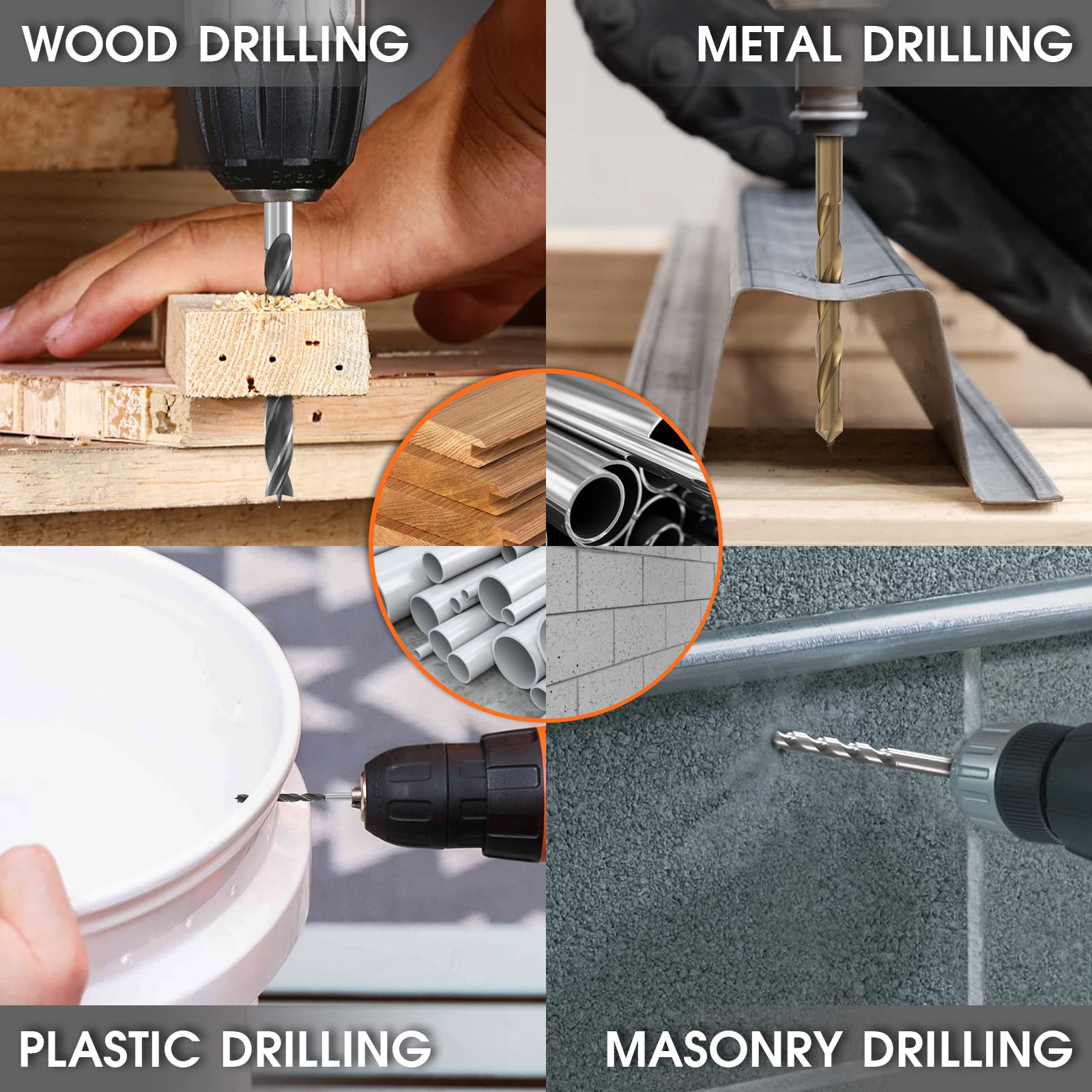 ENERTWIST Drill and Screwdriver Bit Set with Carry Case