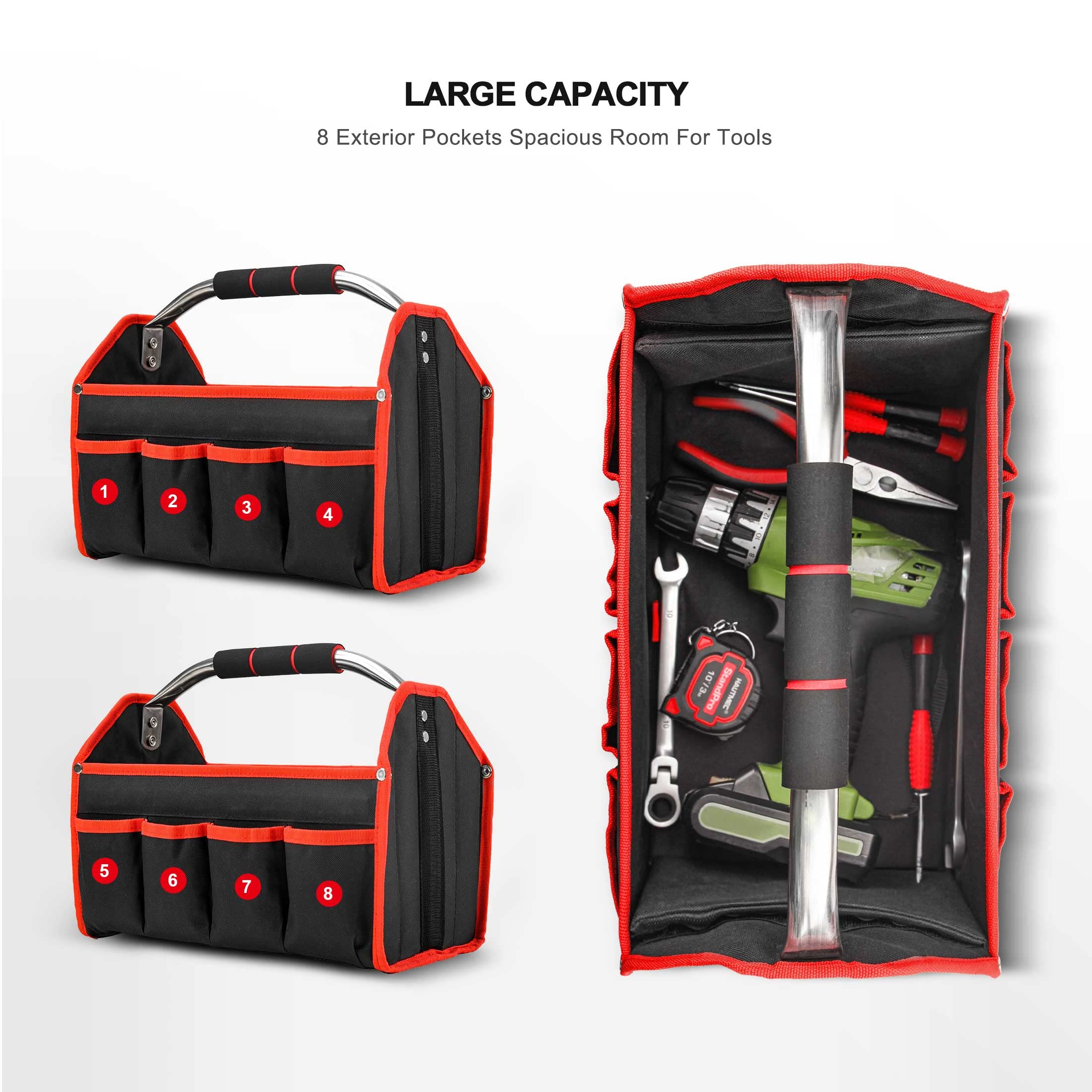 HAUTMEC Tool Bag, Open Top Tool Tote Bag